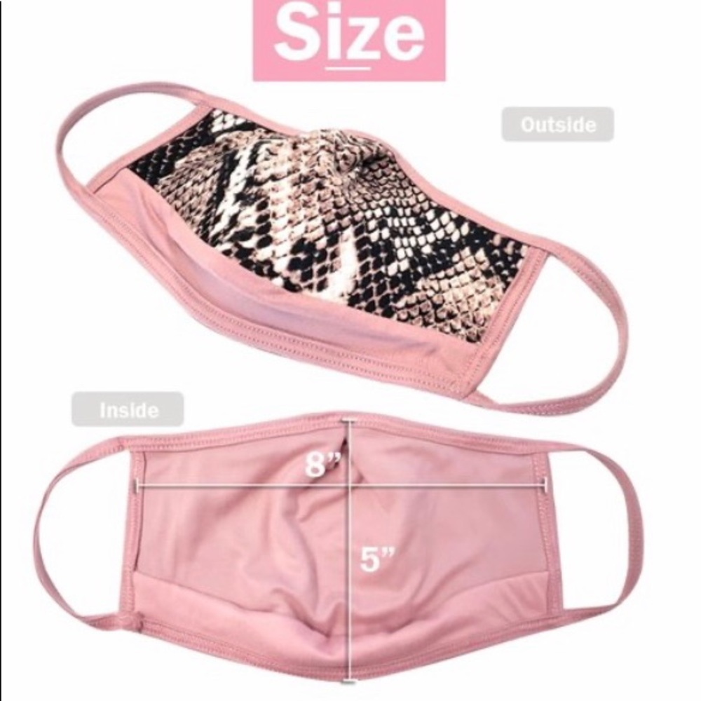 βΌοΈ Pink Snake Fashion Protective Face Mask - Picture 2 of 3